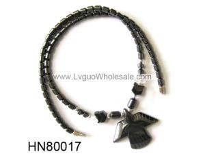 Hematite Bird Pendant Style Choker Collar Fashion Necklace